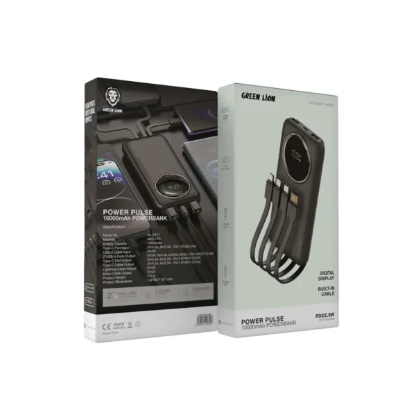 پاوربانک 10000 میلی آمپر گرین لاین مدل GNPWRPS10K - Power Pulse - Image 2