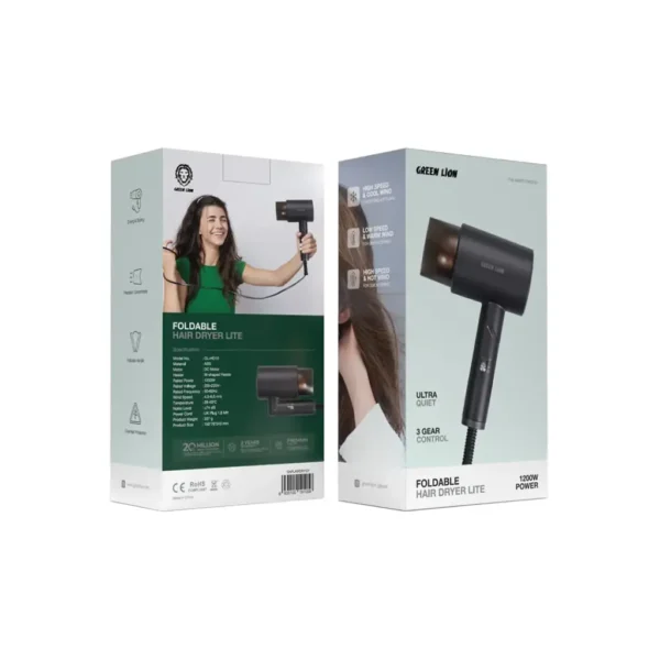 سشوار تاشو گرین لاین GNFOLDHDRY 1600w ا Green lion foldable hair dryer 1600w - Image 2