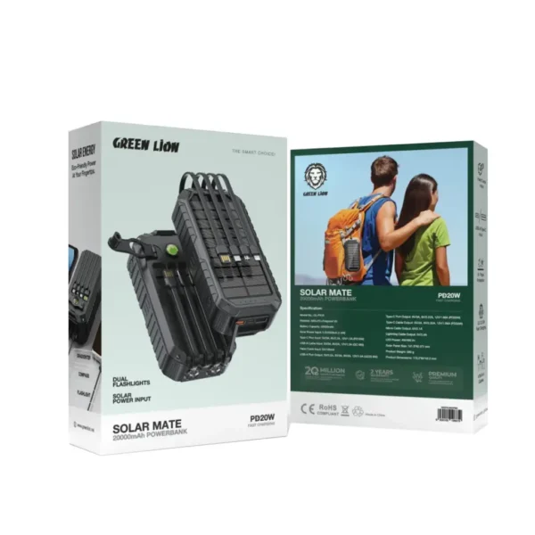 پاور بانک Solar Mate 20000 Green Lion میلی آمپر ساعت - Image 2